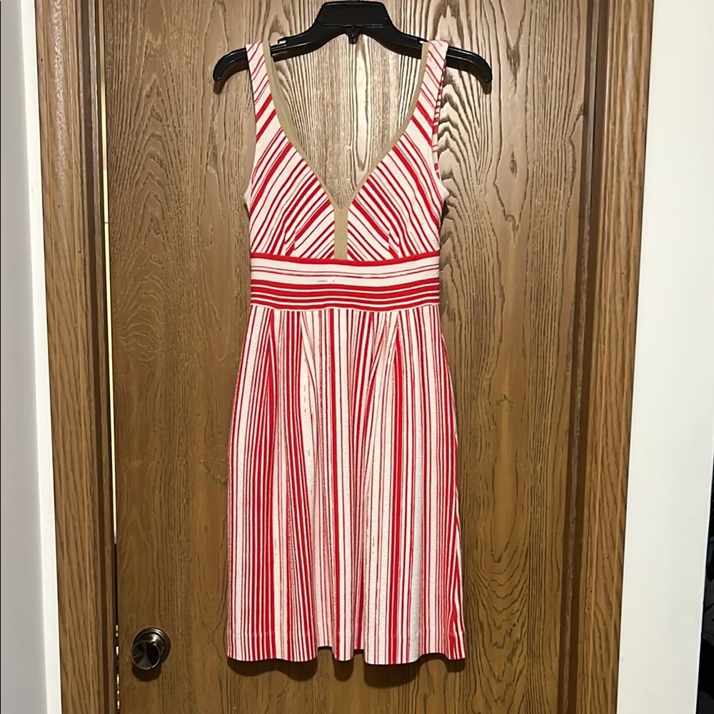 Anthropologie Red and White Striped Dress
